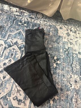 Edikted Black Faux Leather Flare Pants